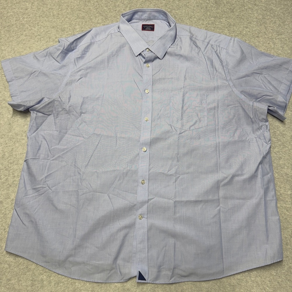 UNTUCKit Shirt Mens 3XL Blue Check Cotton Wrinkle Free Short Sleeve Button-Up